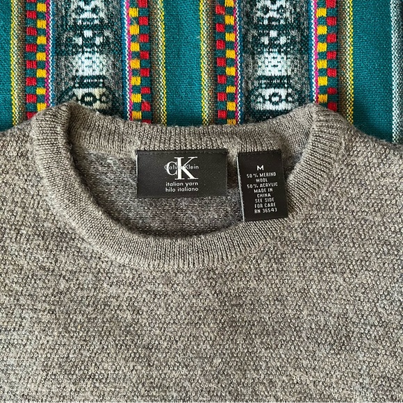 Calvin Klein Italian Yarn Merino Wool Sweater Sz S/M - Picture 5 of 9